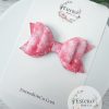 3.5” Pink Tie Dye Hair Bow - Vegan Leather Hair Bow - Image 2