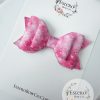 3.5” Pink Tie Dye Hair Bow - Vegan Leather Hair Bow