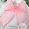 4.5" Pink Glitter Dot Tulle Fable Bow - Valentine's Day Bow - Image 3