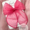 4.5" Hot Pink Glitter Dot Tulle Fable Bow - Valentine's Day Bow - Image 3