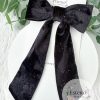 4.5" Black Velvet Sparkle Hair Bow - Image 2