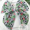 4.5" Soccer Fable Bow - Soccer Hair Bow - Image 2