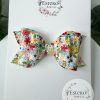 3.5” Spring Floral Vegan Leather Hair Bow - Image 2