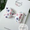 3.5” Patriotic Floral Vegan Leather Hair Bow - 4th of July Hair Bow
