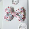 3.5” Flamingo Vegan Leather Hair Bow - Image 2