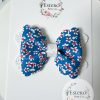 3.5” Liberty Floral Vegan Leather Hair Bow - Image 2