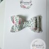 3" Spring Floral Vegan Leather Hair Bow - Image 2