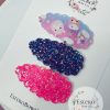 Pink and Purple Glitter Snap Hair Clip Set - Pink Hair Clip, Purple Hair Clip - Image 2