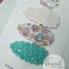 Racing Inspired Snap Clip Set - White Snap Clip, Teal Snap Clip - Image 2