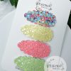 Blue Pup Snap Clip Set - Glitter Hair Clips