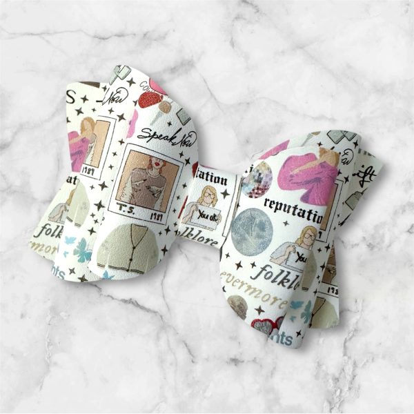 3.5” Pop Star Vegan Leather Hair Bow - Image 2