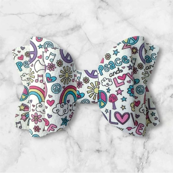 3.5” Doodles Vegan Leather Hair Bow