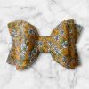 3.5” Vegan Leather Yellow Floral Hair Bow