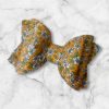 3.5” Vegan Leather Yellow Floral Hair Bow - Image 2