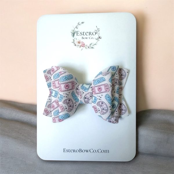 3.5” Vegan Leather Gamer Hair Bow - Image 3