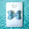 3.5” Summer Blue Dog Hair Bow - Image 4