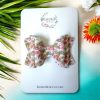 3.5” Vegan Leather Flamingos Hair Bow - Image 3