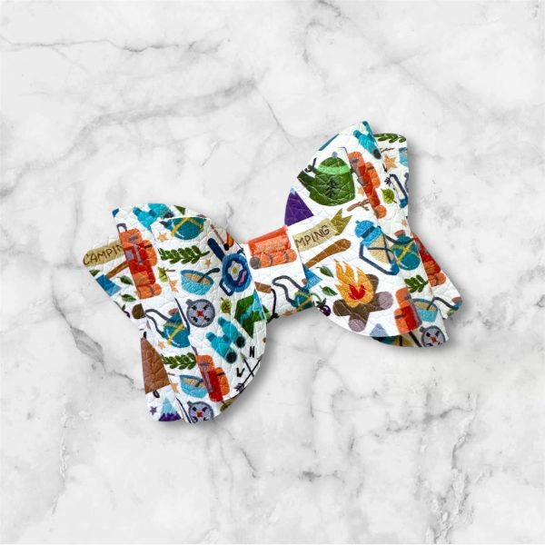 2.5” Camping Hair Bow - Outdoor Adventure Hair Bow - Image 2