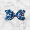 2.5” Patriotic Floral Hair Bow - Red, White, and Blue Floral Bow