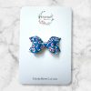 2.5” Patriotic Floral Hair Bow - Red, White, and Blue Floral Bow - Image 5
