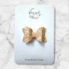 2.5” Mustard Lace Print Hair Bow - Elegant Lace Hair Bow for Girls - Image 5