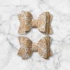 2.5” Mustard Lace Print Hair Bow - Elegant Lace Hair Bow for Girls - Image 3