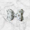 2.5” White Daisy Hair Bow - White Floral Hair Bow