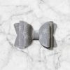 2.5” Neutral Grey Hair Bow - Neutral Floral Hair Bow for Girls