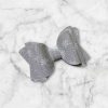2.5” Neutral Grey Hair Bow - Neutral Floral Hair Bow for Girls - Image 2