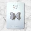 2.5” Neutral Grey Hair Bow - Neutral Floral Hair Bow for Girls - Image 4