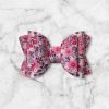 2.5” Pink Floral Hair Bow - Flower Hair Bow