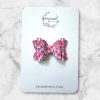 2.5” Pink Floral Hair Bow - Flower Hair Bow - Image 5