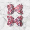 2.5” Pink Floral Hair Bow - Flower Hair Bow - Image 3