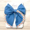 4.5" Denim Fable Bow - Daisy Hair Bow, Denim Hair Bow - Image 6