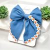 4.5" Denim Fable Bow - Daisy Hair Bow, Denim Hair Bow - Image 2