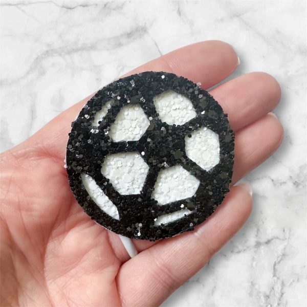 Soccer Hair Clip - Glitter Soccer Ball Hair Clip for Girls - Image 2