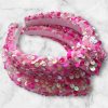 Hot Pink Velvet Sequin Knot Headband  - Summer Headband