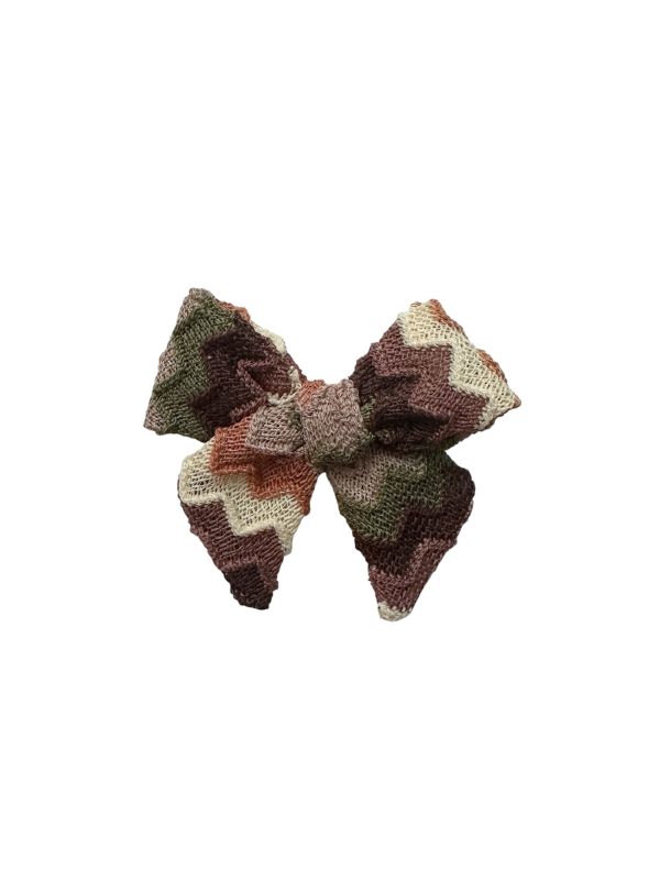The Autumn Knit Bow – Cozy Hair Clip in Brown, Tan & Olive - Image 3