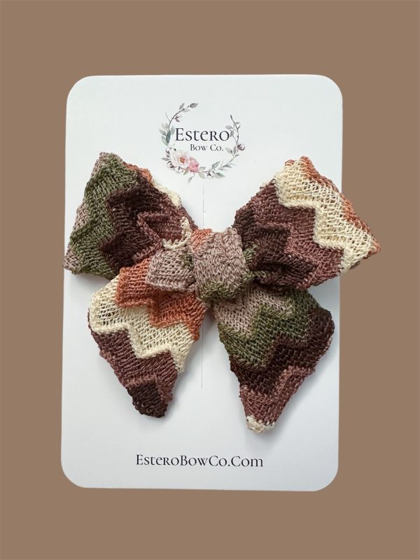 The Autumn Knit Bow – Cozy Hair Clip in Brown, Tan & Olive - Image 4