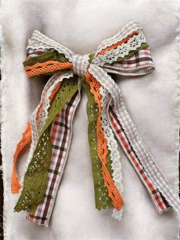 The Harvest Bow – Fall Hair Bow for Kids & Adults | Messy Ribbon Bow