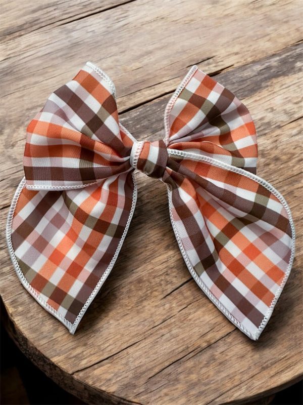 4.5" Fall Plaid Fable Bow – Autumn Hair Accessory for Girls & Women - Image 3
