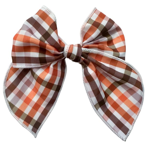 4.5" Fall Plaid Fable Bow – Autumn Hair Accessory for Girls & Women