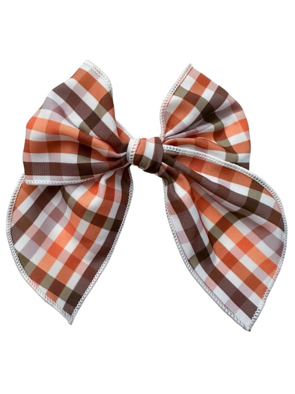 4.5" Fall Plaid Fable Bow – Autumn Hair Accessory for Girls & Women